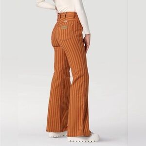 Wrangler Wanderer 622 High Rise Flare Orange Stripe Festival Jeans NWT • 29x34